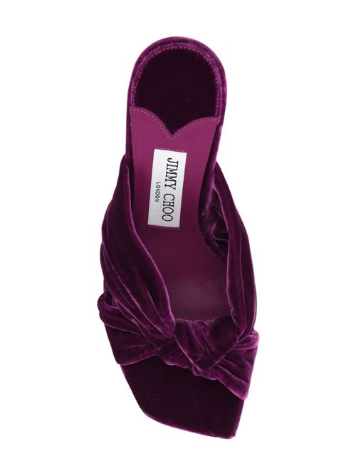 Blackberry purple velvet woman sandal Jimmy Choo | AVENUE85VELBOYSENBERRY